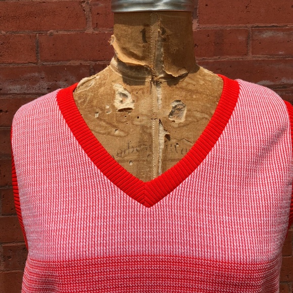 Vintage Red and White Sweater Vest - Picture 2 of 6